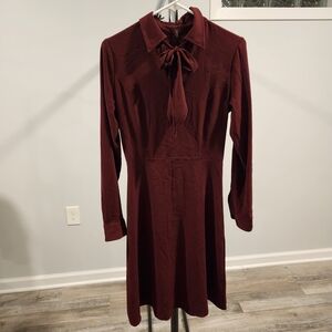 Who What Wear Maroon Long Sleeve Dress
